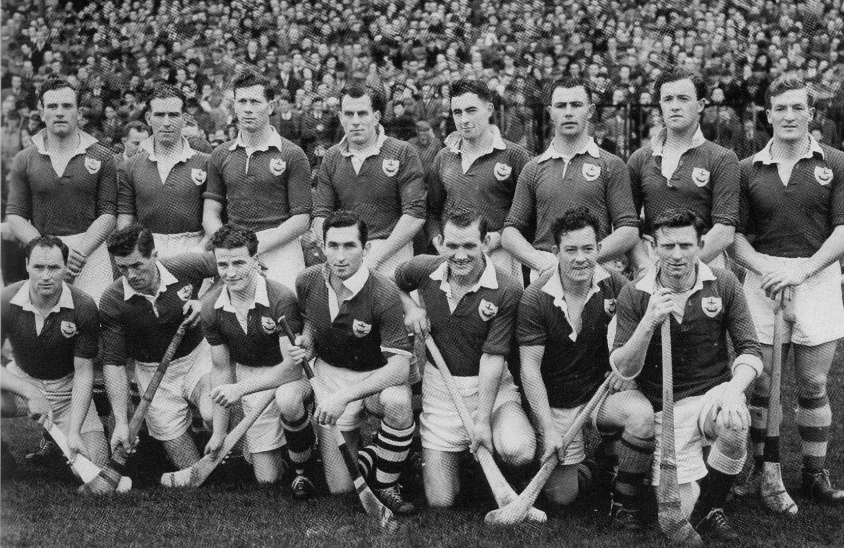 Galway Oireachtas Senior Hurling Champions 1952Front Row: (left to right) John Killeen, Mickey Burke, Paraic Nolan, Joe Salmon, M. J. (Inky) Flaherty, Jose Gallagher, SEan Duggan. Back Row: (left to right) Ned Quinn, Tadhg Kelly, Johnny Molloy, Colm Corless, Tommy Moroney, Billy Duffy, Hubert Gordan and Billy O'Neill