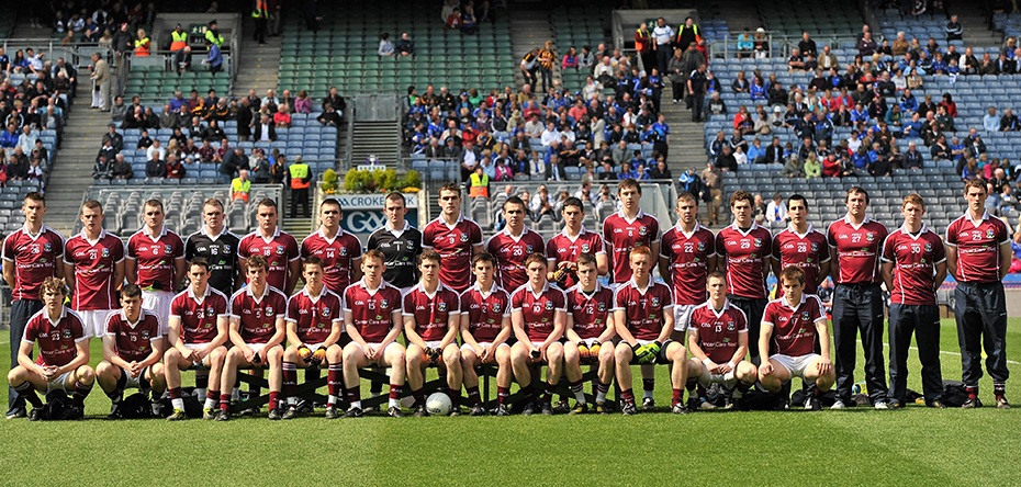 1 May 2011; The Galway squad, back row, from left to right, Mark Kavanagh, Shane Bohan, Jonathan Duane, Tom Healy, Conor Halloran, Patrick Sweeney, Manus Breathnach, Fionntan O Curraoin, Cathal Sweeney, Aongus Tierney, Tomas Flynn, Adrian Murphy, Michael Kelly, Noel Henry, Peadar O Griofa, Paul Donnellan and James Keane. Front row, from left to right, Joe Joe Garney, Brian Flaherty, Michael Farragher, Joss Moore, Mark Hehir, Eric Monahan, Colin Forde, Gary Sweeney, Conor Doherty, Michael Boyle, Tomas Fahy, Danny Cummins and Cathal Silke. Cadbury GAA All-Ireland Football U21 Championship Final, Cavan v Galway, Croke Park, Dublin. Picture credit: David Maher / SPORTSFILE